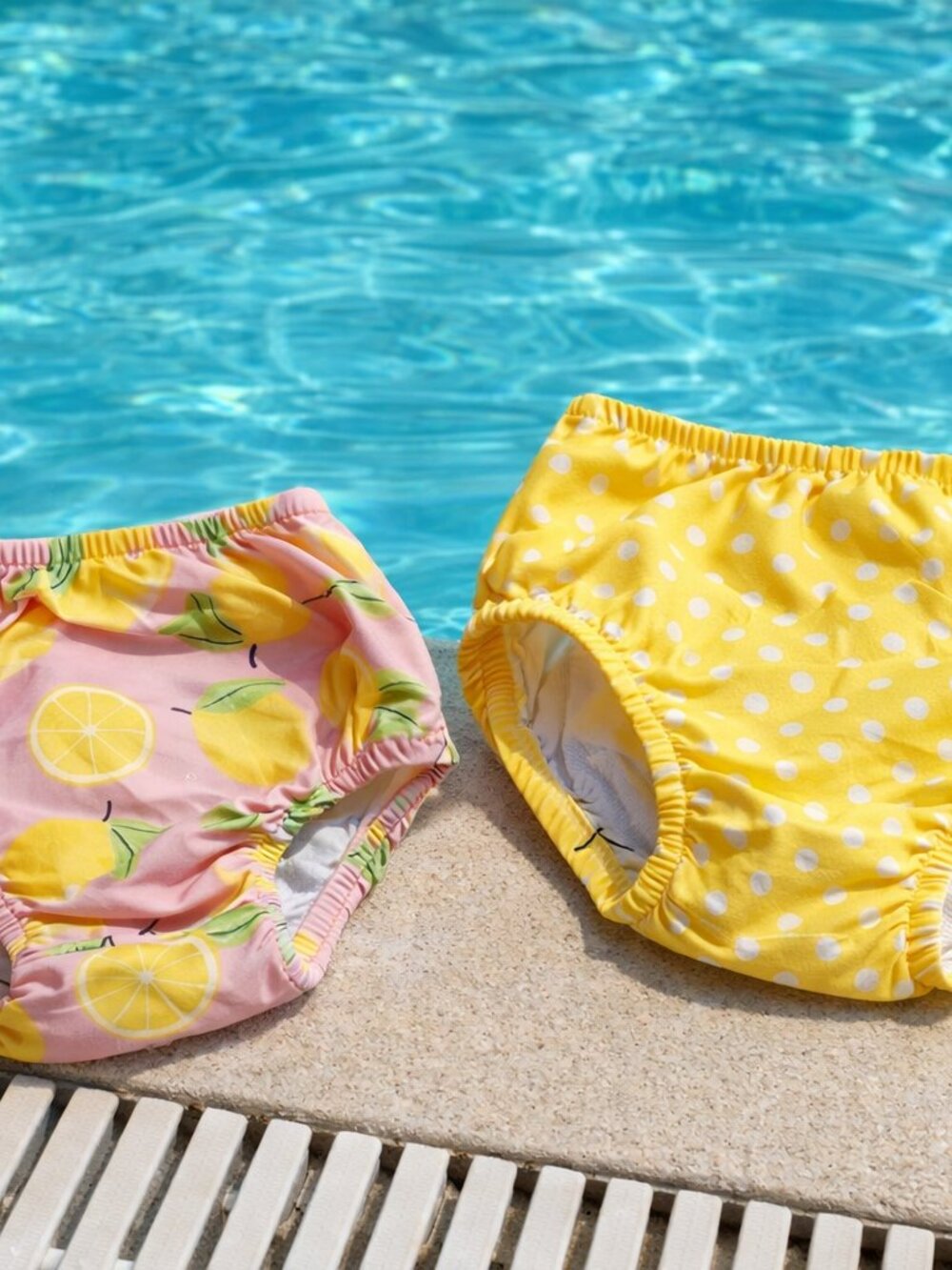 Toddler Swim Diaper Covers (Set of 2) | Lemon & Yellow Polka Dot | 18–24M
